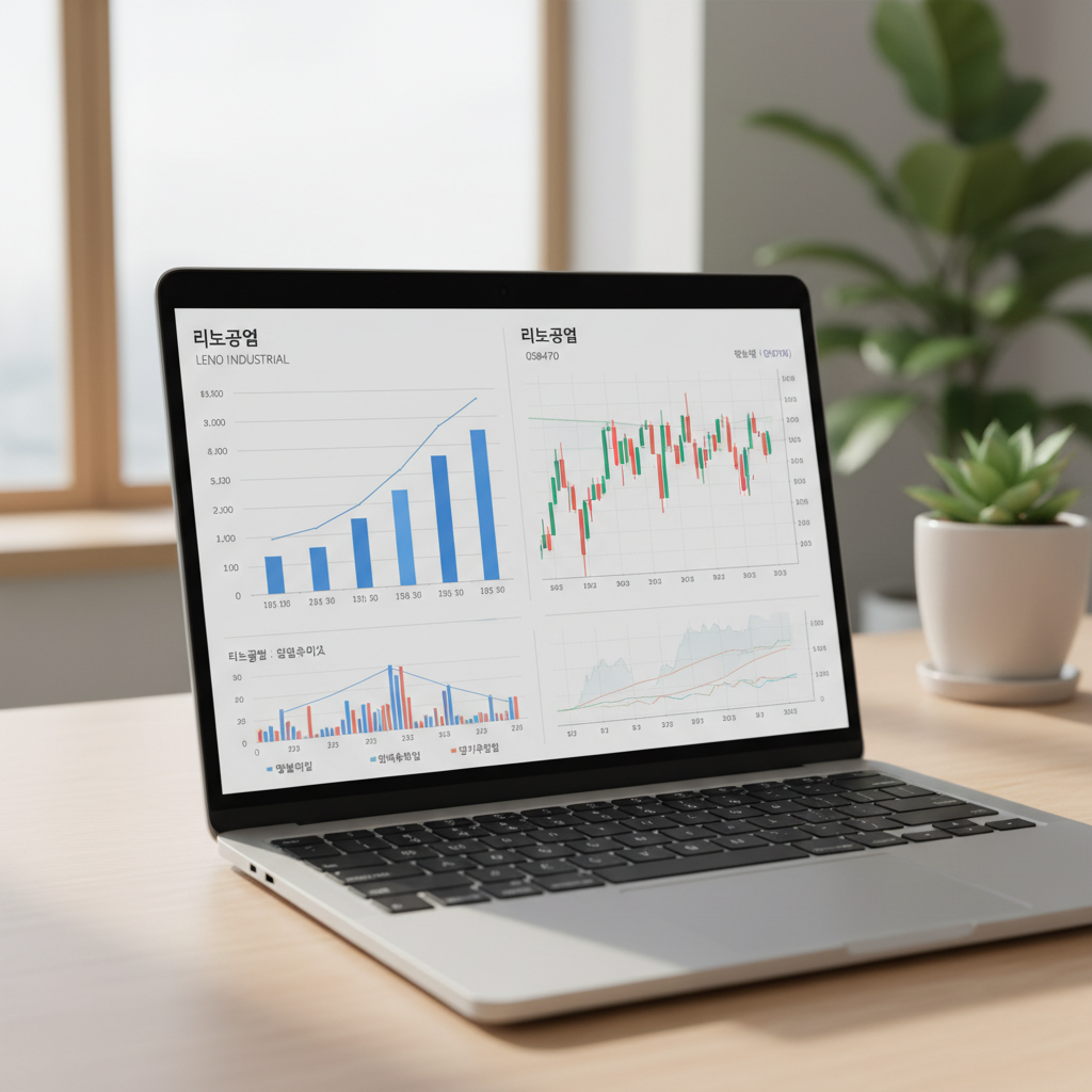 리노공업 실적과 주가 비교 차트
