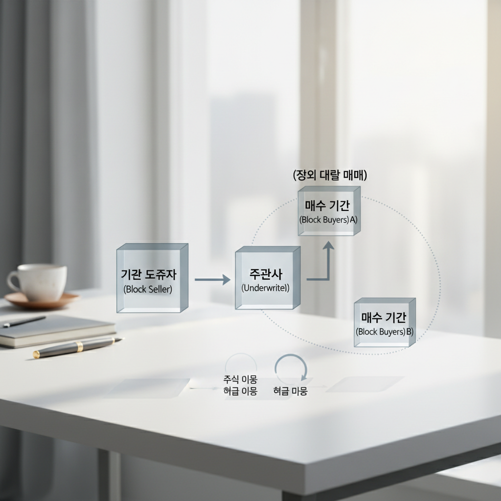 블록딜 거래 구조 설명 이미지