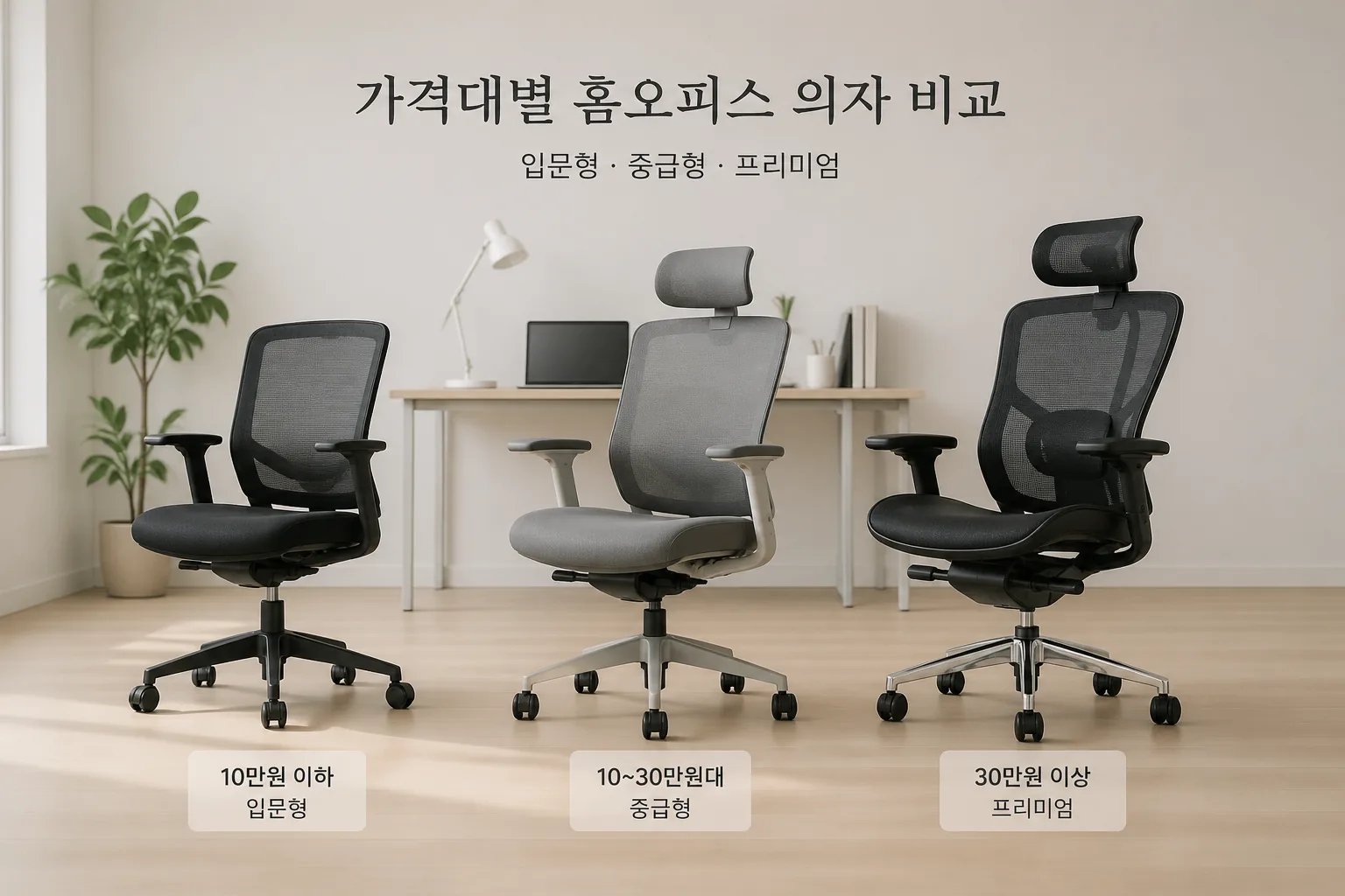 입문형 중급형 프리미엄 의자 가격대 비교