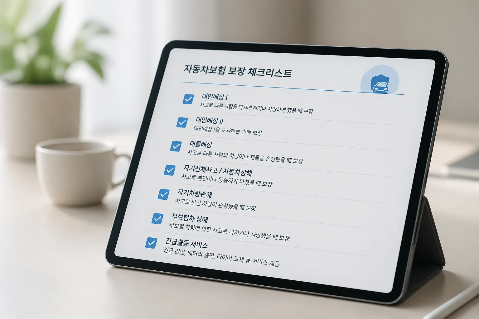 자동차보험 보장 체크리스트