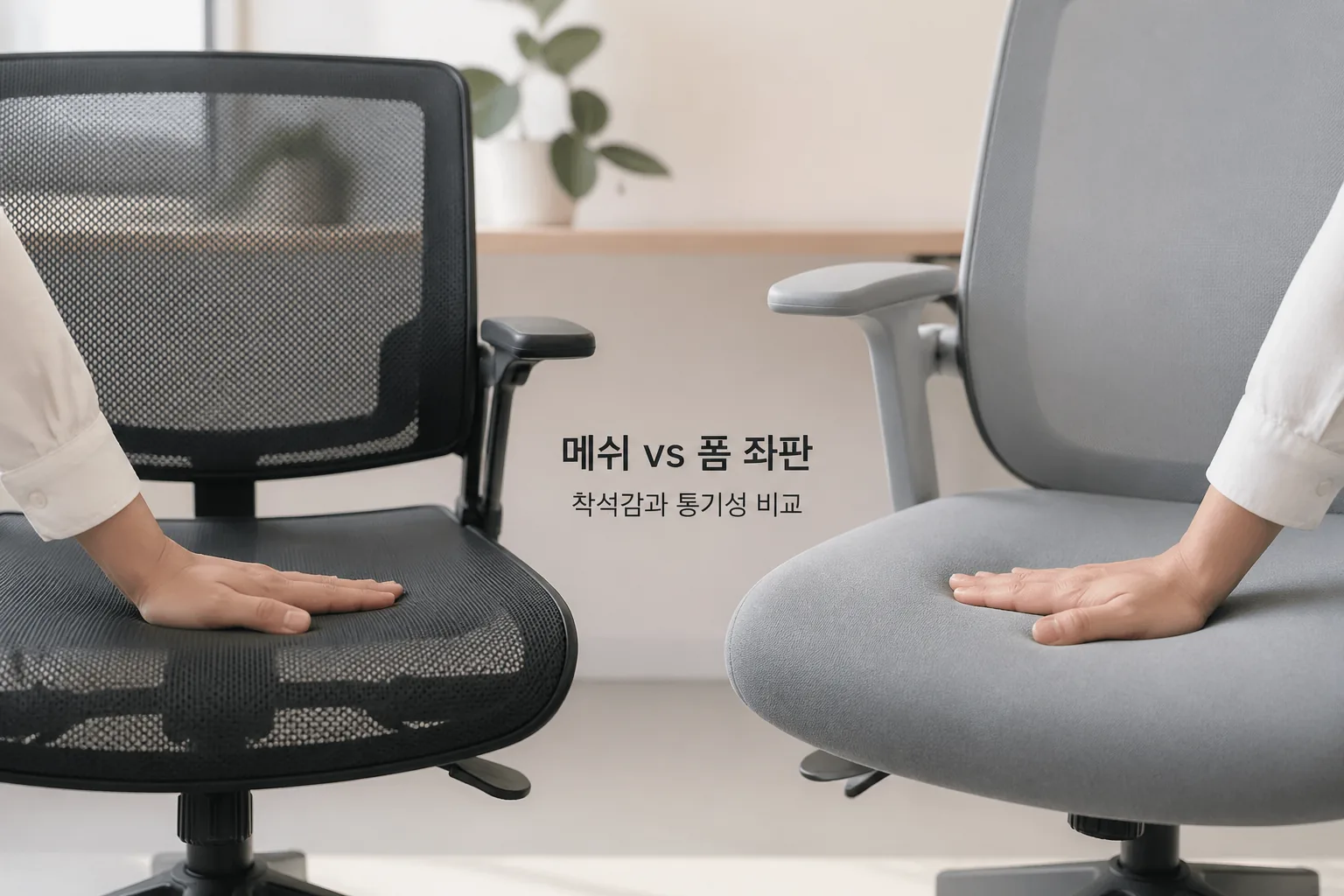 메쉬와 폼 좌판 차이 비교 이미지