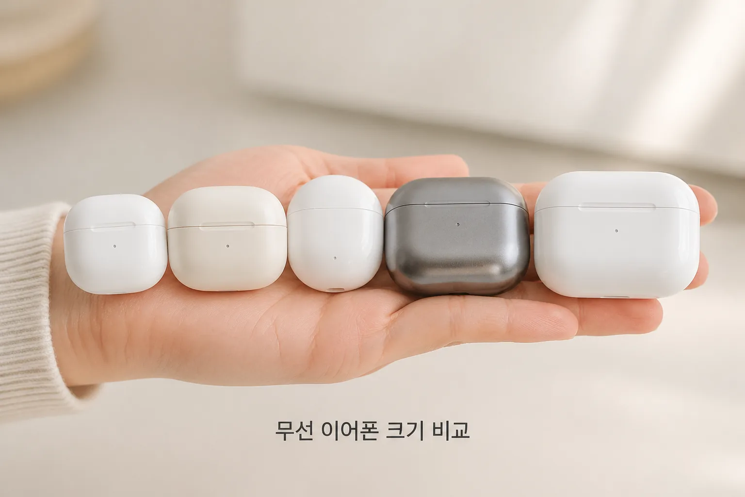 무선이어폰 크기 비교