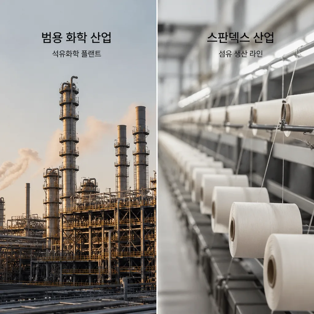 범용 화학과 스판덱스 산업 비교