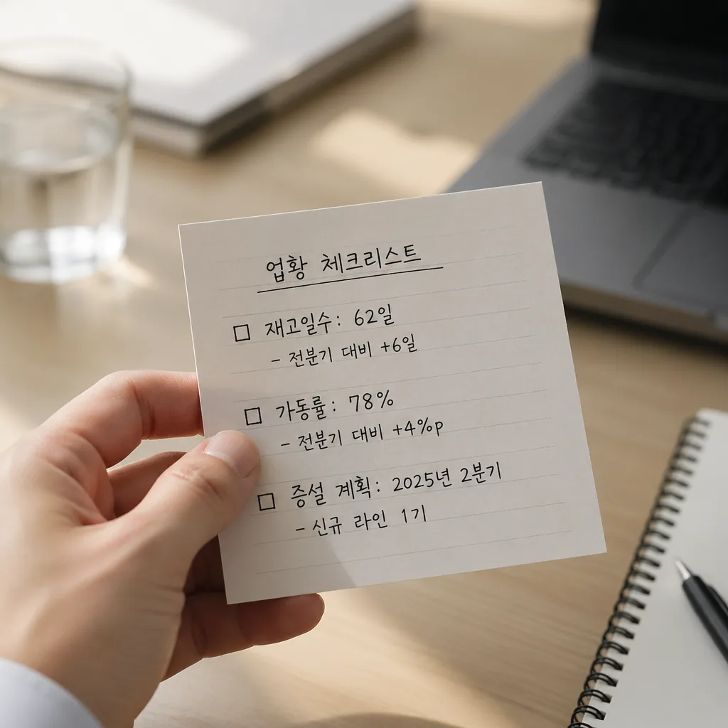 업황 체크리스트 메모 장면