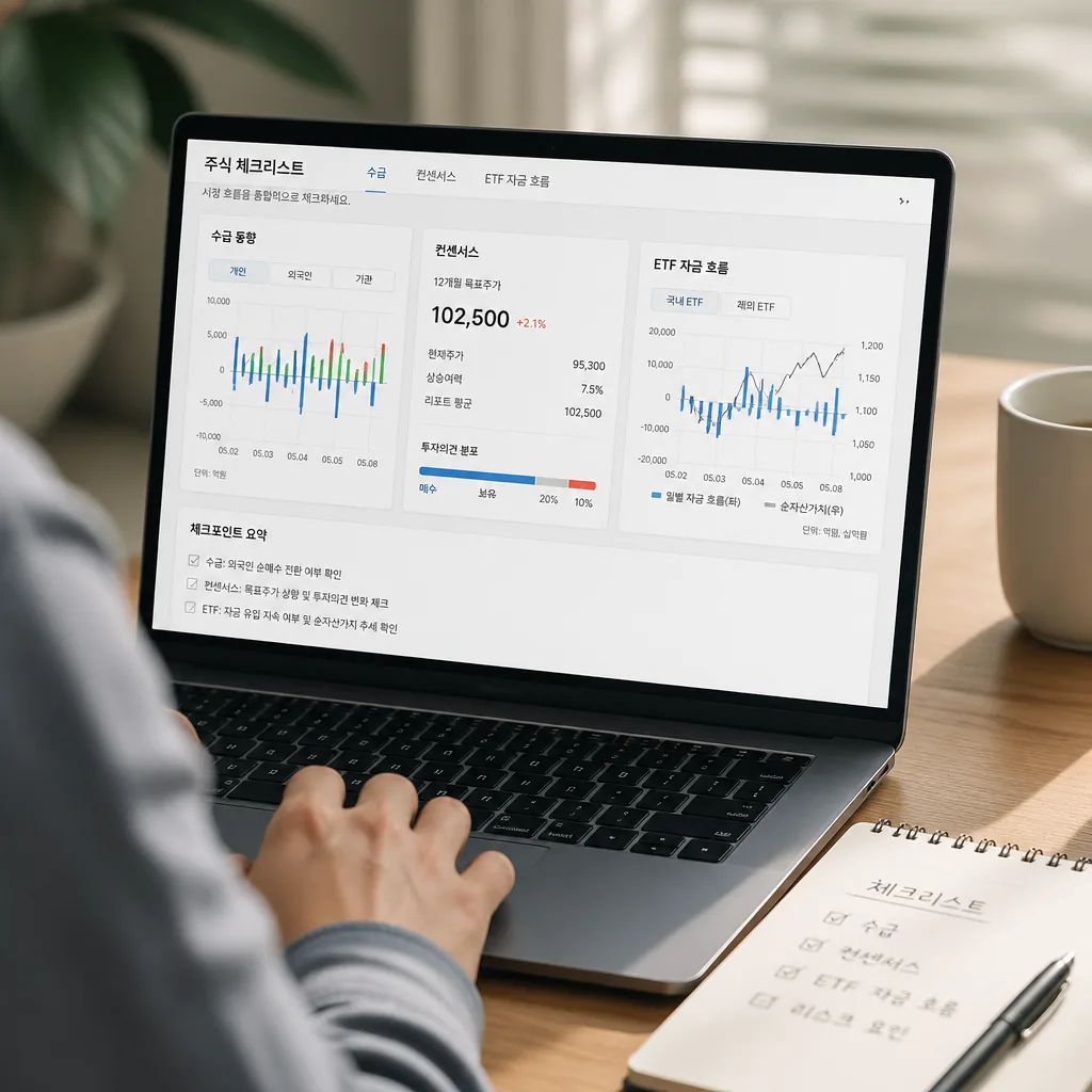 주식 체크리스트 분석 화면