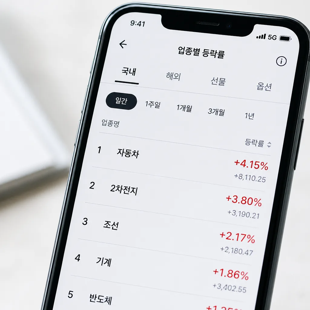 업종 순환매 화면