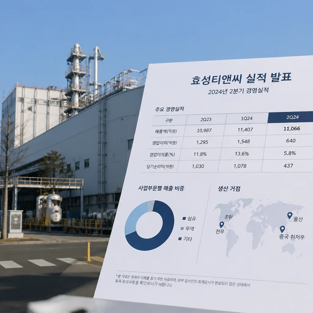 효성티앤씨 실적과 생산 거점 이미지