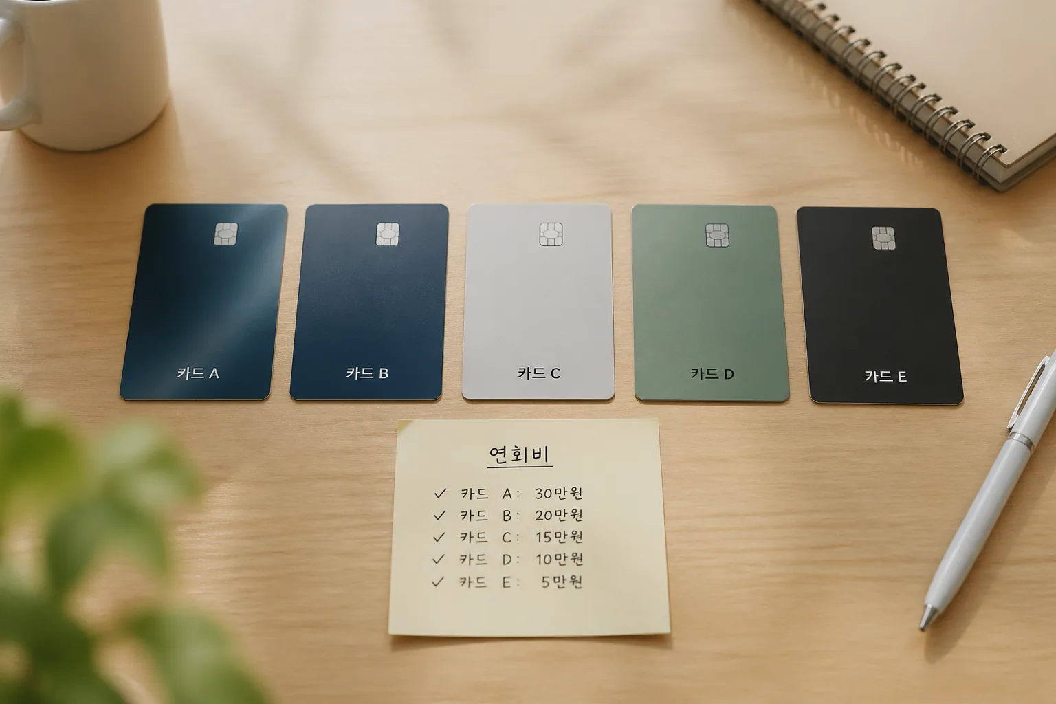 법인카드 5종 비교 이미지