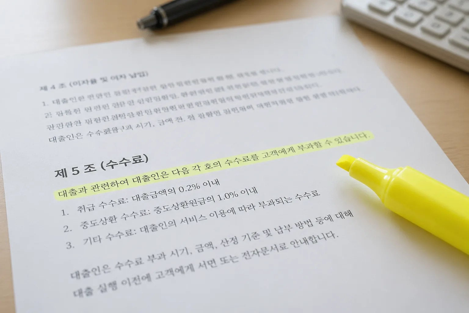 대출 약관 핵심 조항 확인