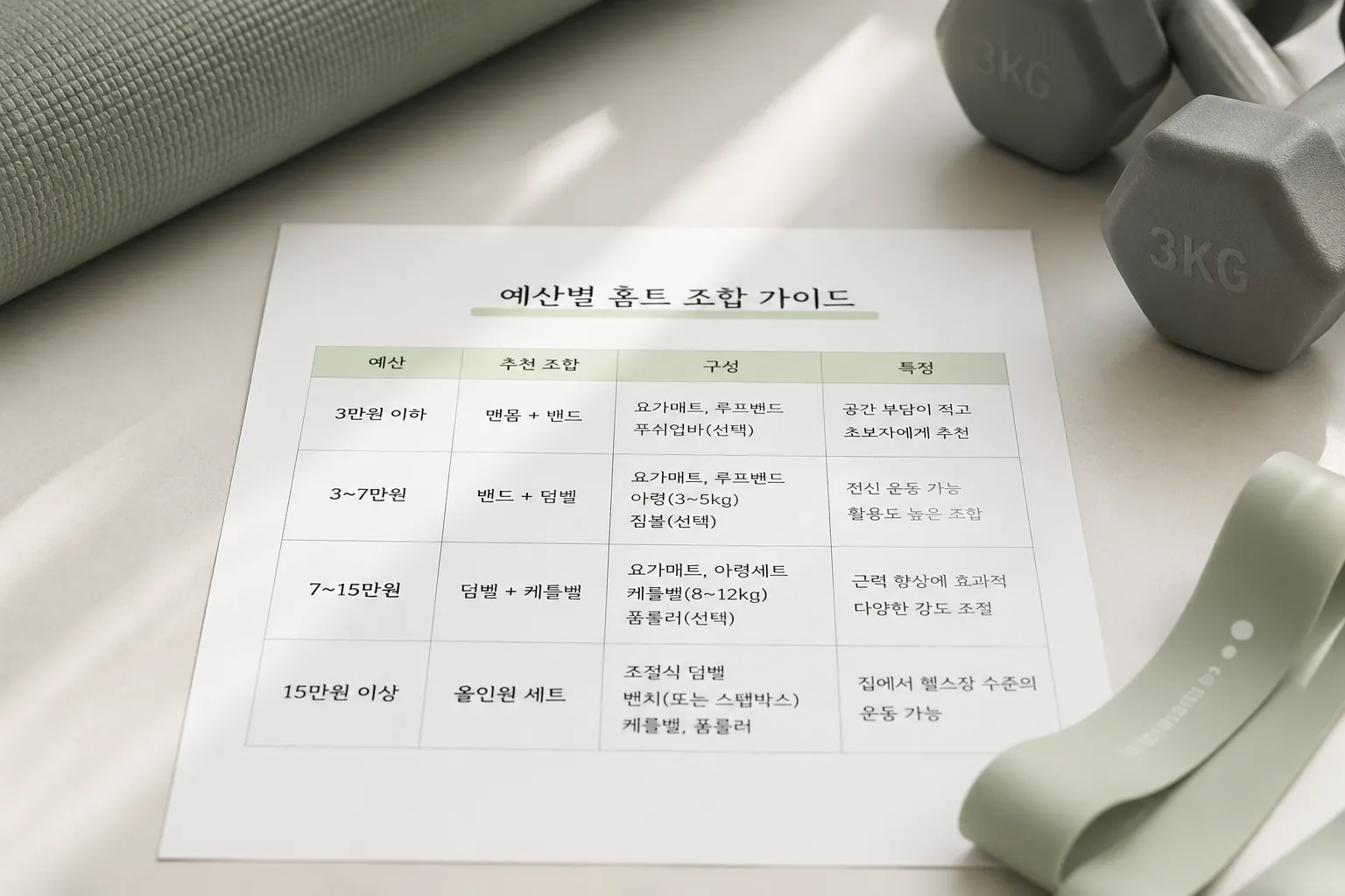 홈트 기구 조합 가이드