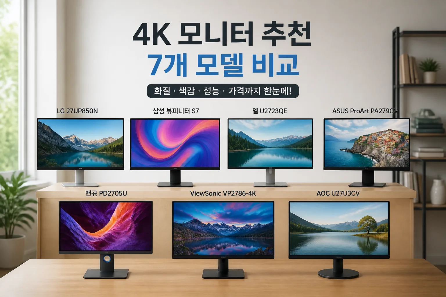 4K 모니터 추천 모델 비교