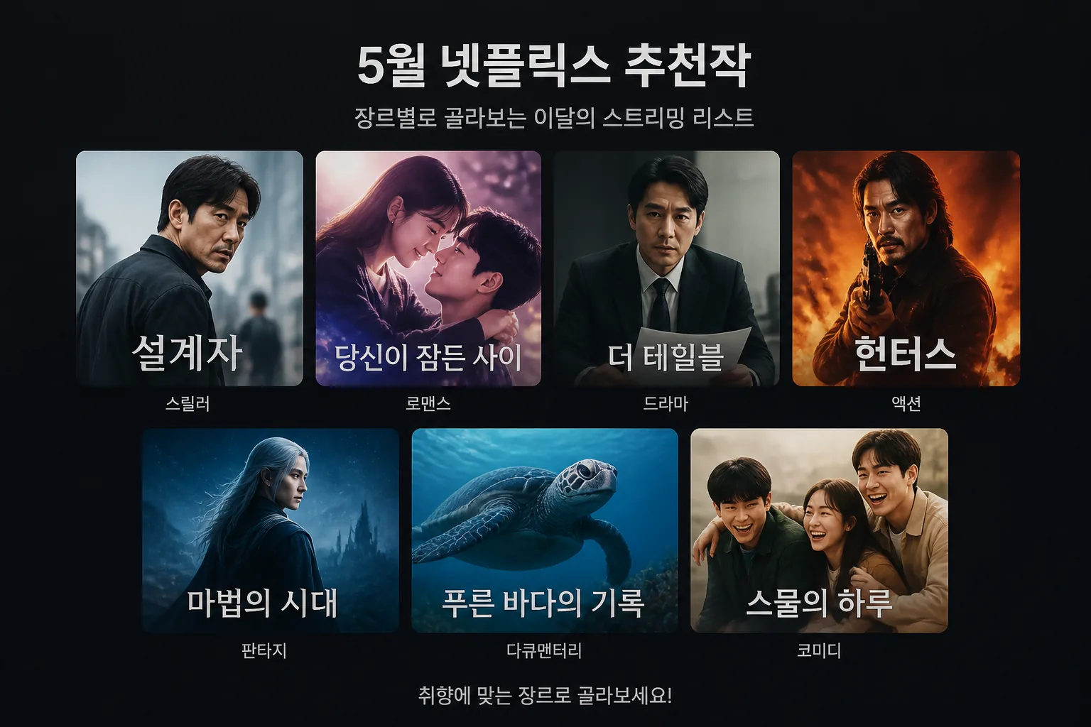 5월 넷플릭스 추천작 장르별 정리