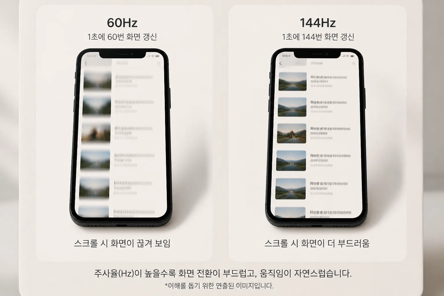 60Hz 144Hz 체감 비교