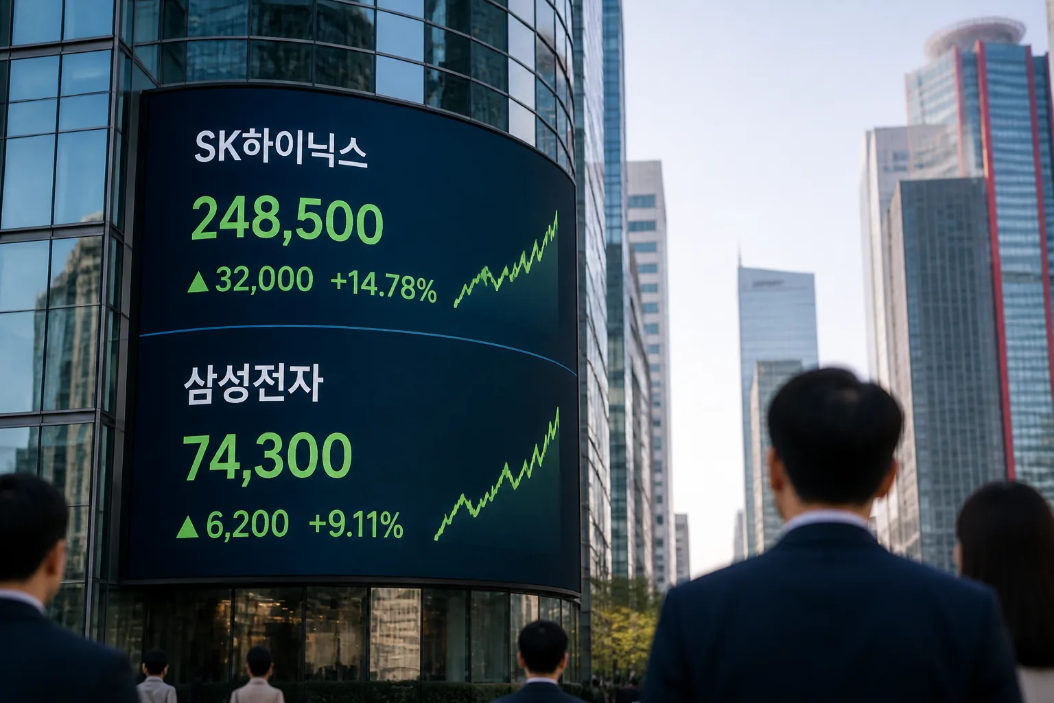 반도체 주가 급등 전광판