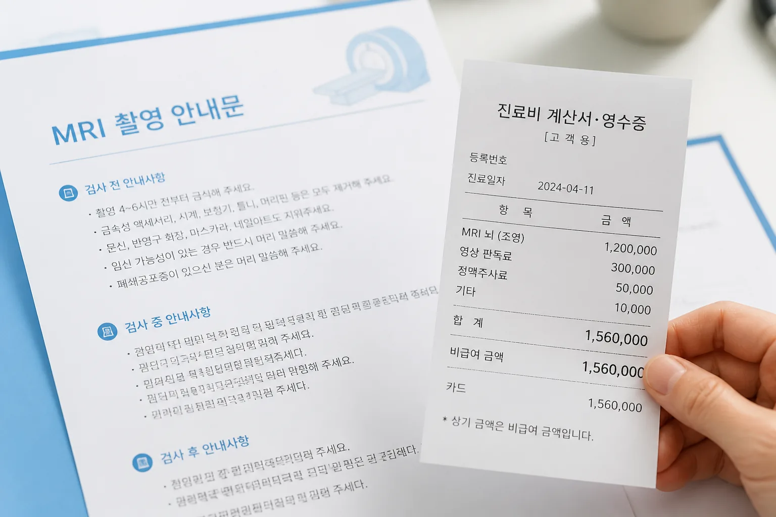 비급여 진료비 확인 장면