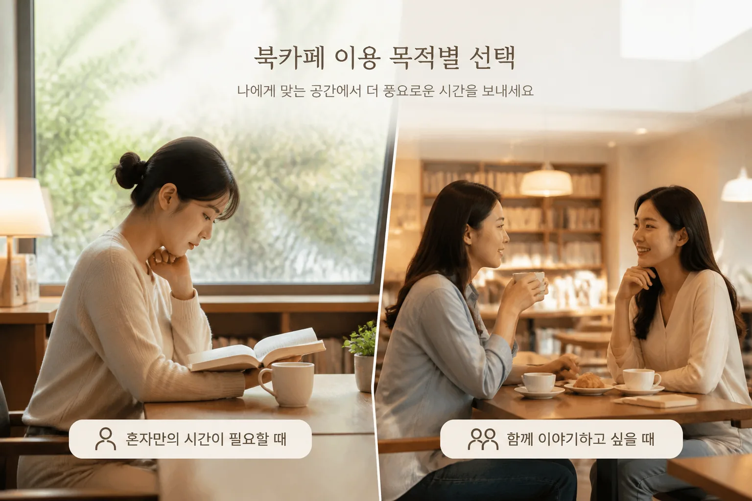 북카페 이용 목적별 선택