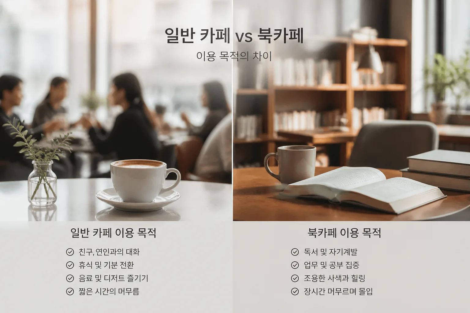 북카페와 일반 카페 차이