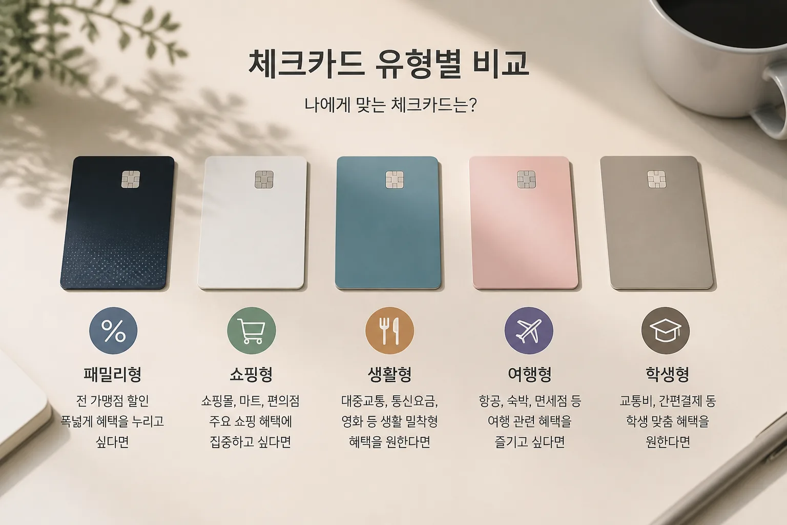 체크카드 유형별 비교
