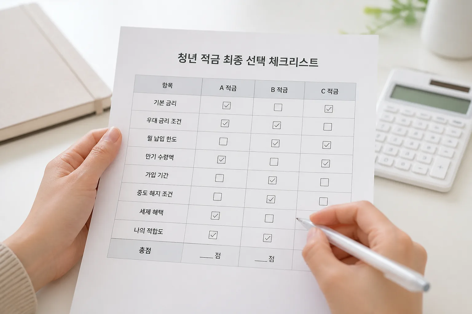 청년 적금 최종 선택 체크리스트