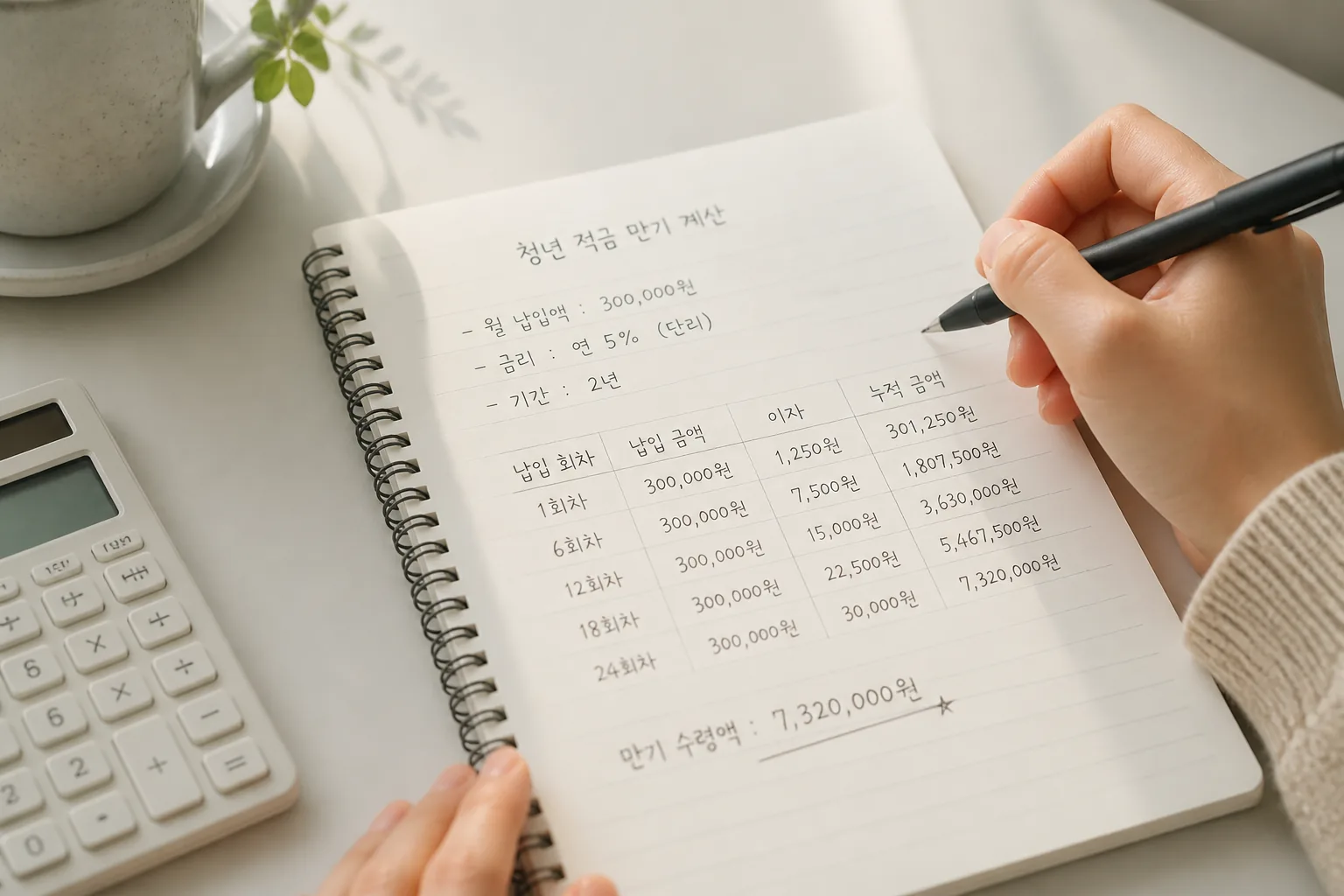 청년 적금 만기 계산 메모