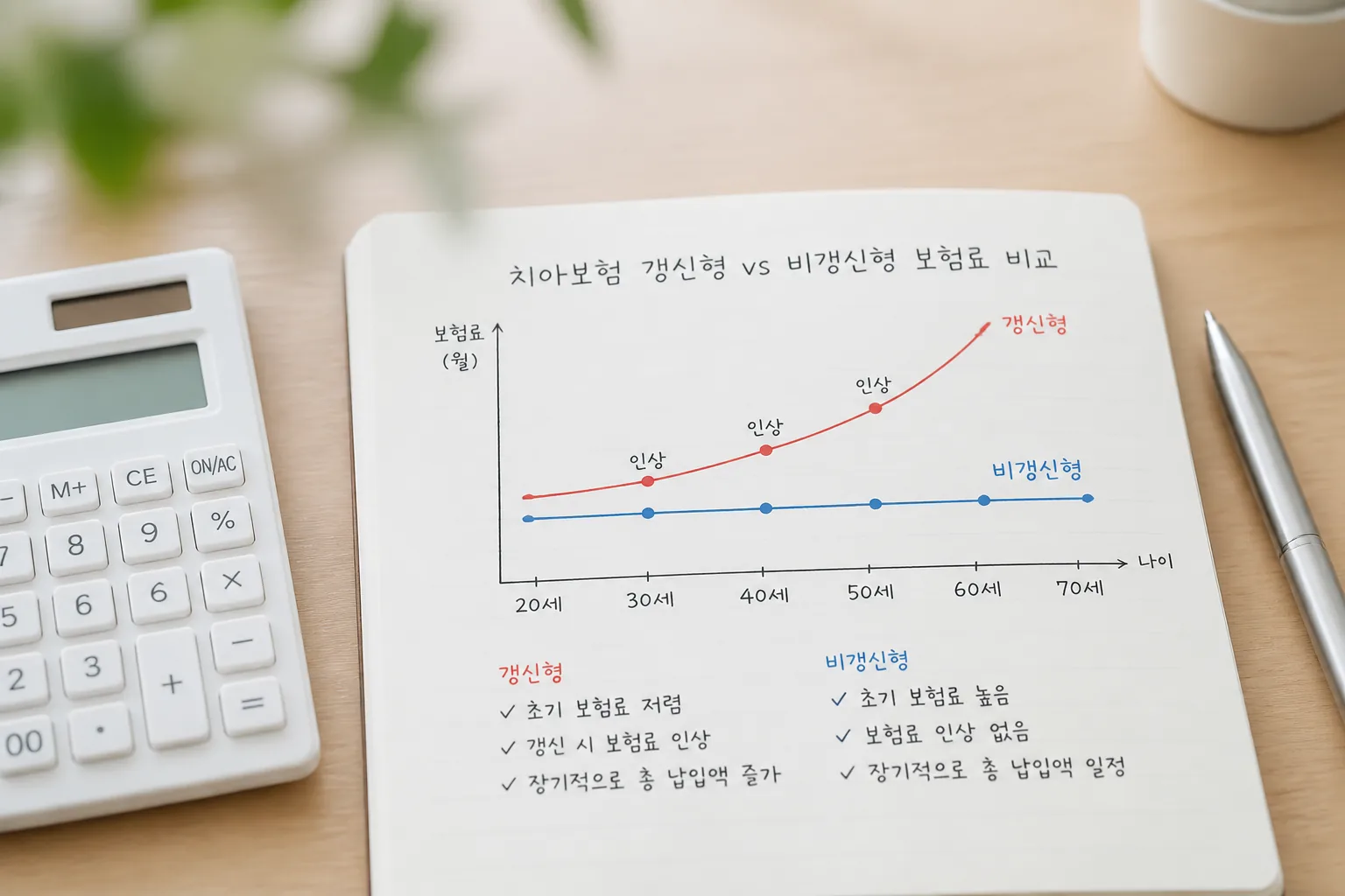 치아보험 갱신형 비갱신형 비교