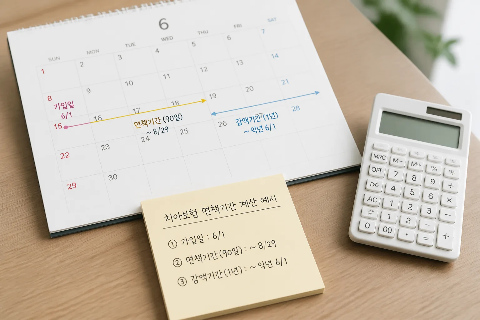치아보험 면책기간 계산 예시