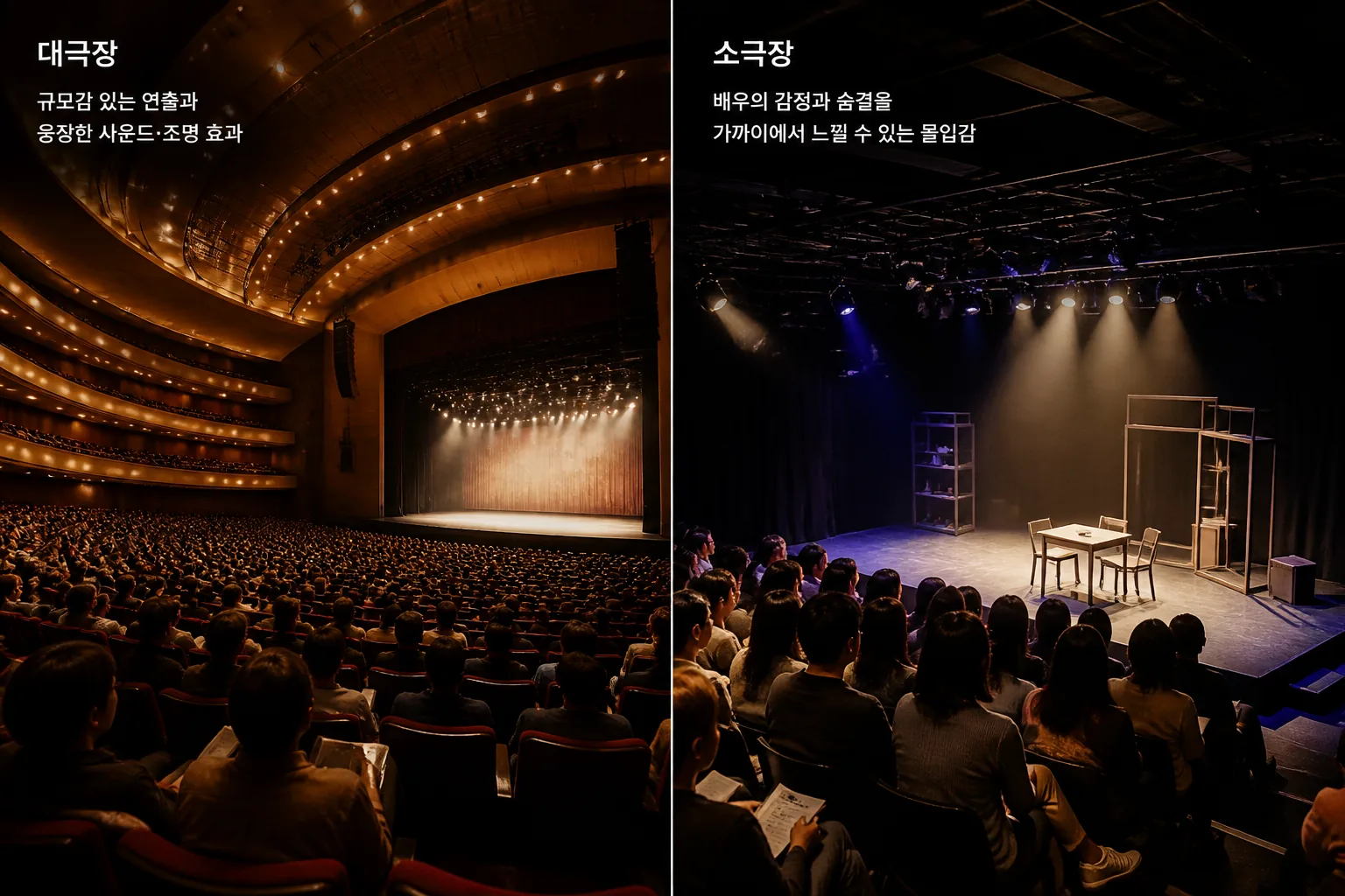 대극장 소극장 뮤지컬 비교