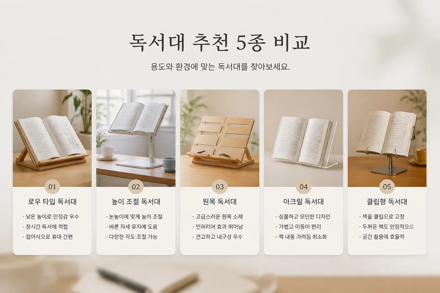 독서대 추천 5종 비교