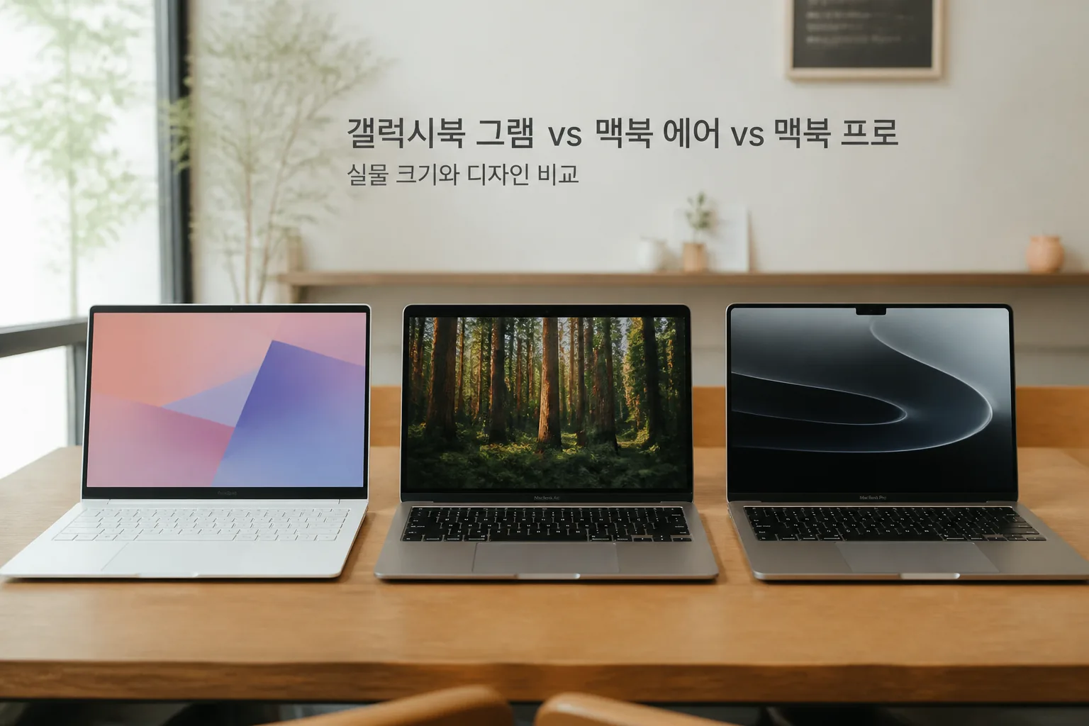 갤럭시북 그램 맥북 실물 비교