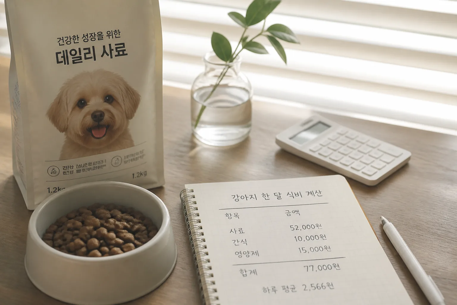 강아지 월 사료비 계산