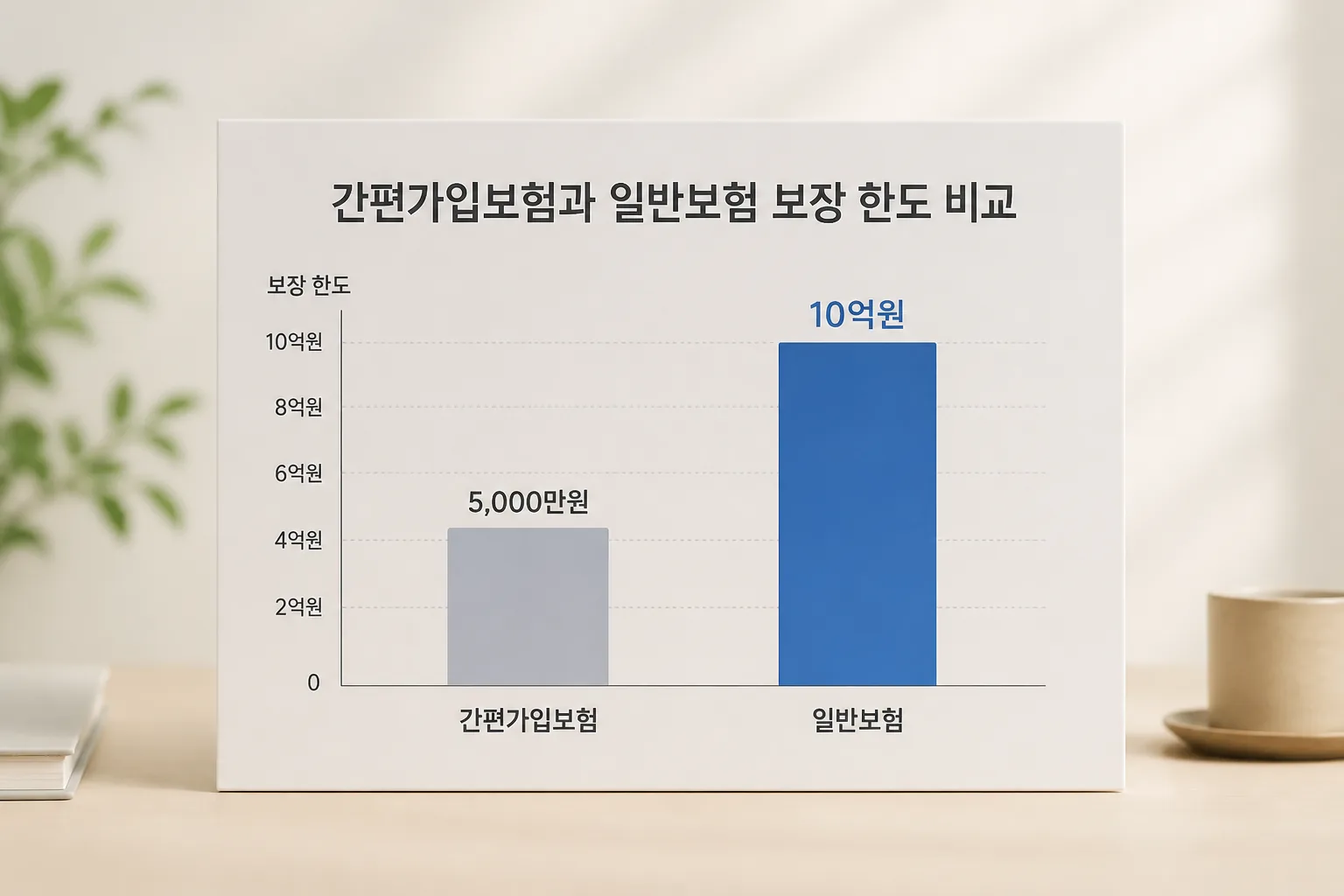 간편가입보험과 일반보험 보장 한도 차이