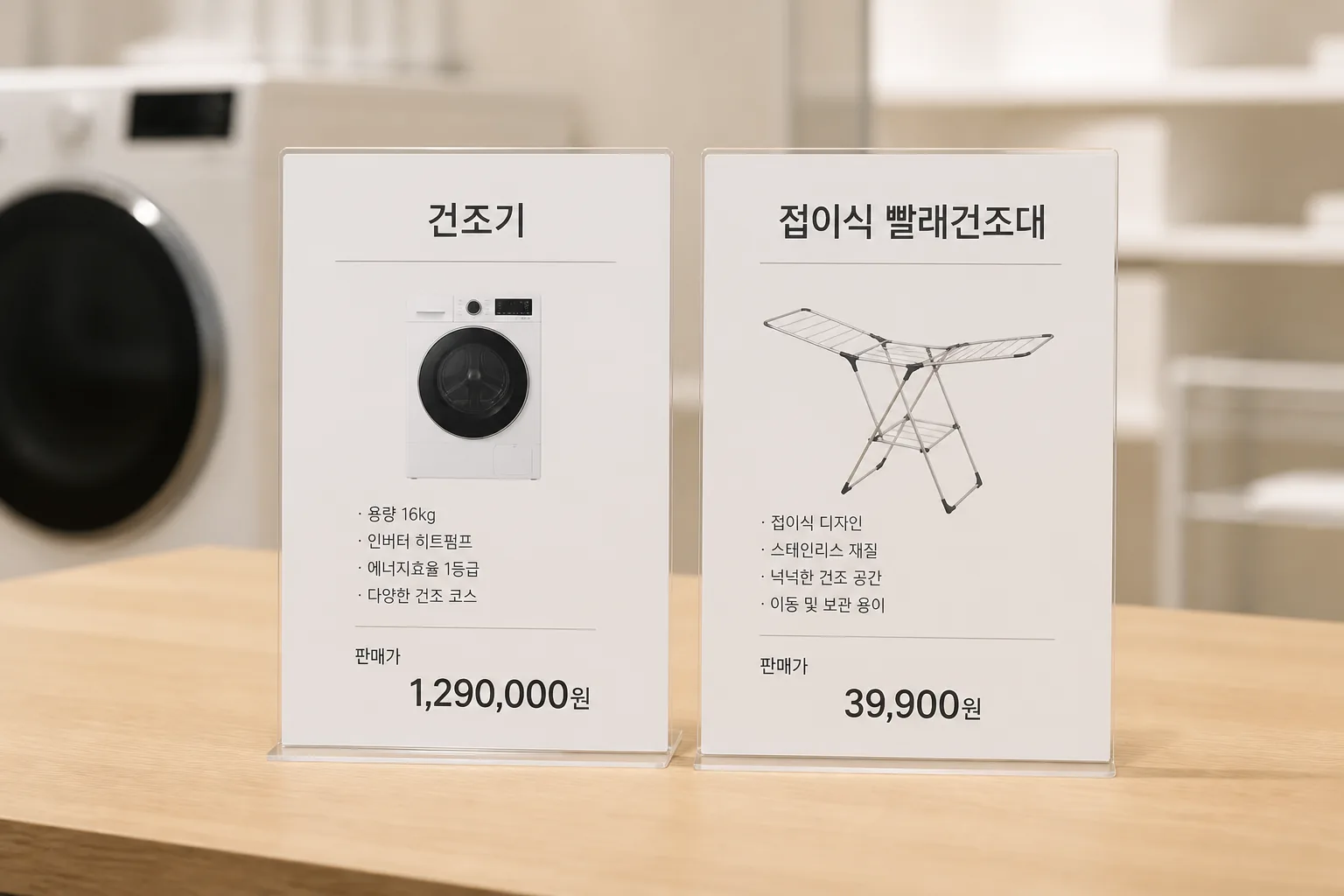 건조기와 건조대 가격 비교