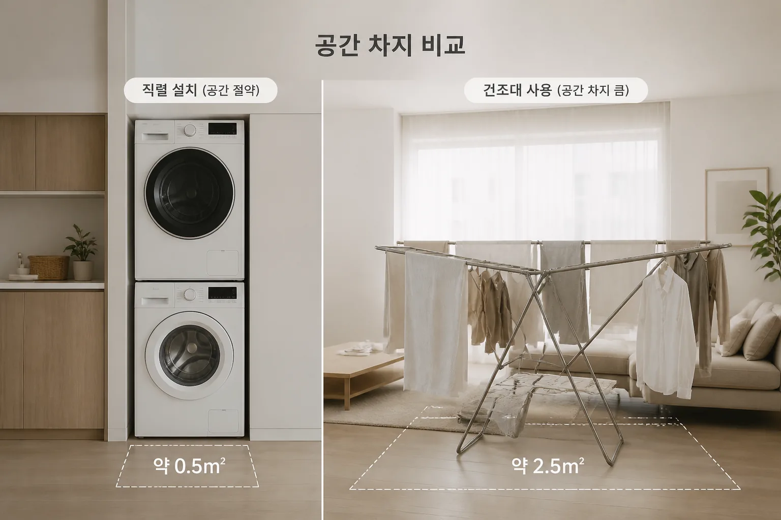 공간 차지 비교 이미지