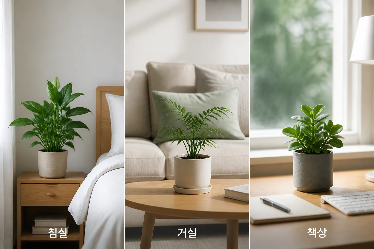 공간별 식물 배치 예시