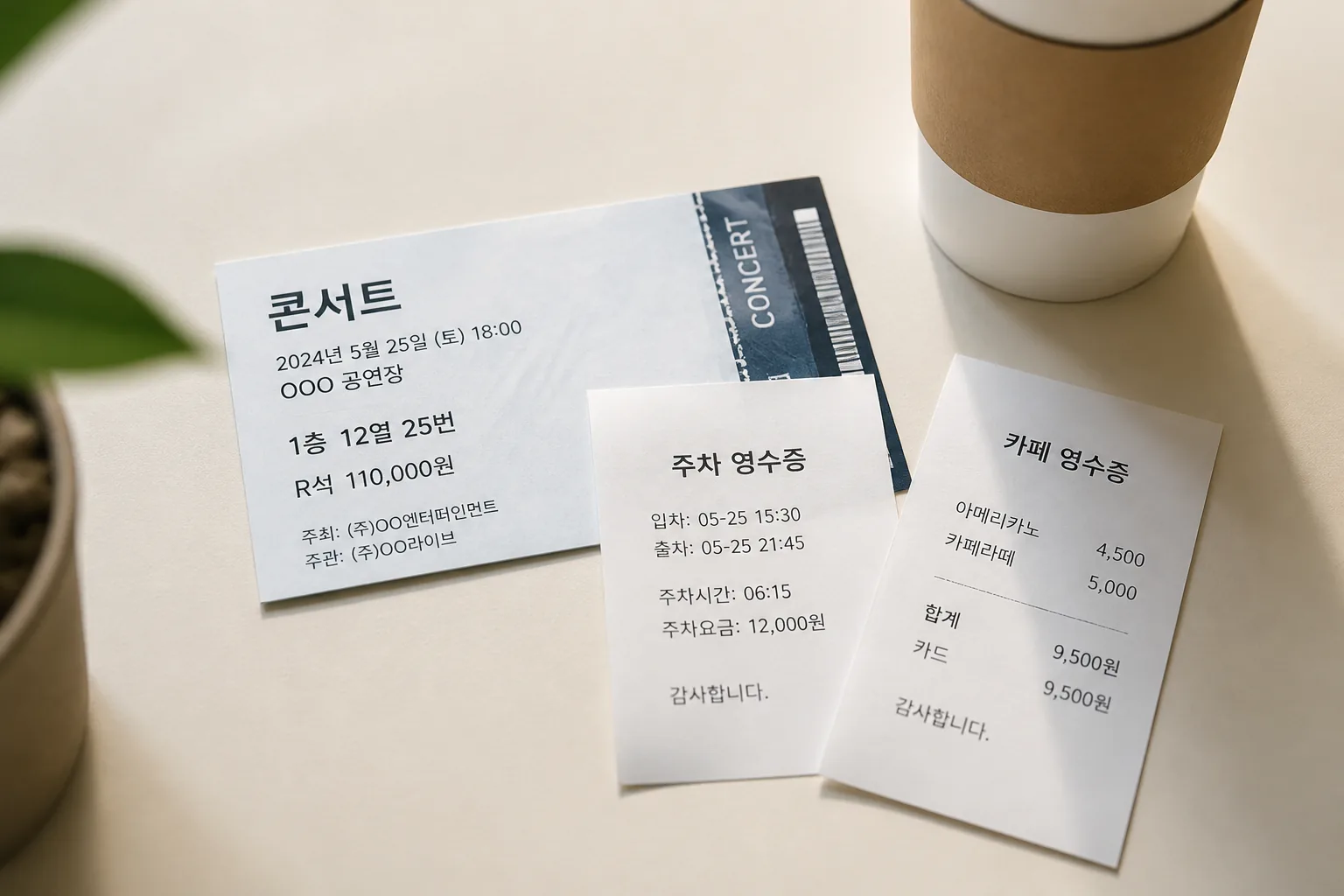 공연 관람 총비용 예시