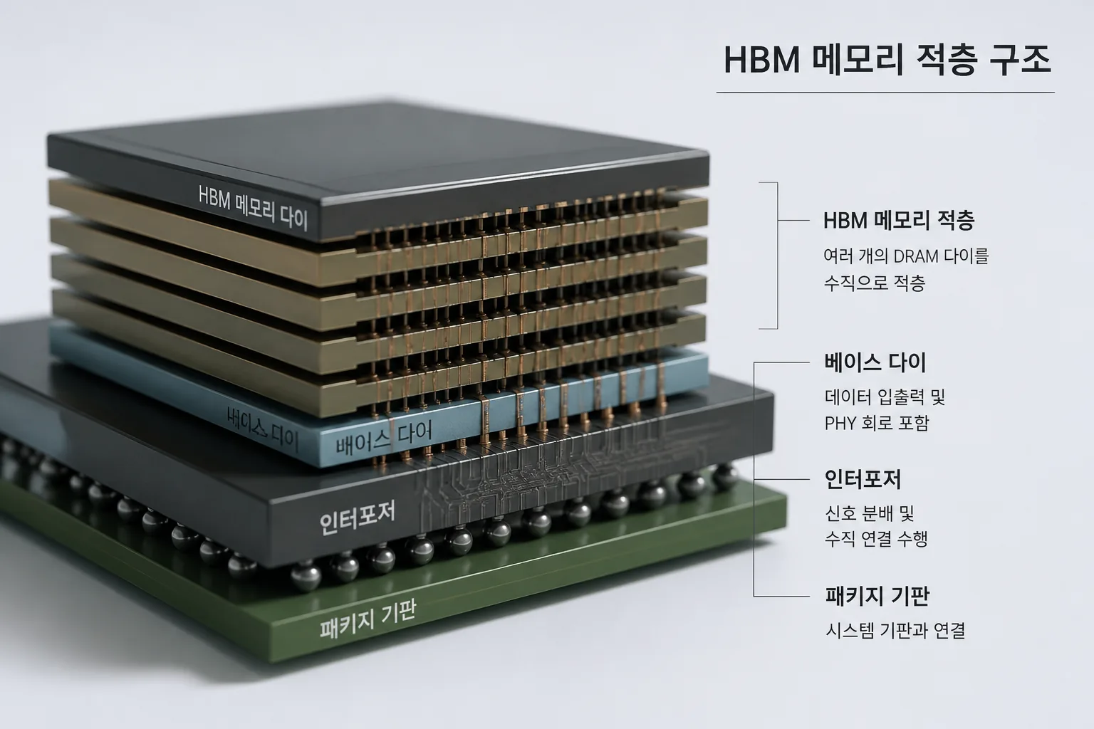 HBM 메모리 적층 구조