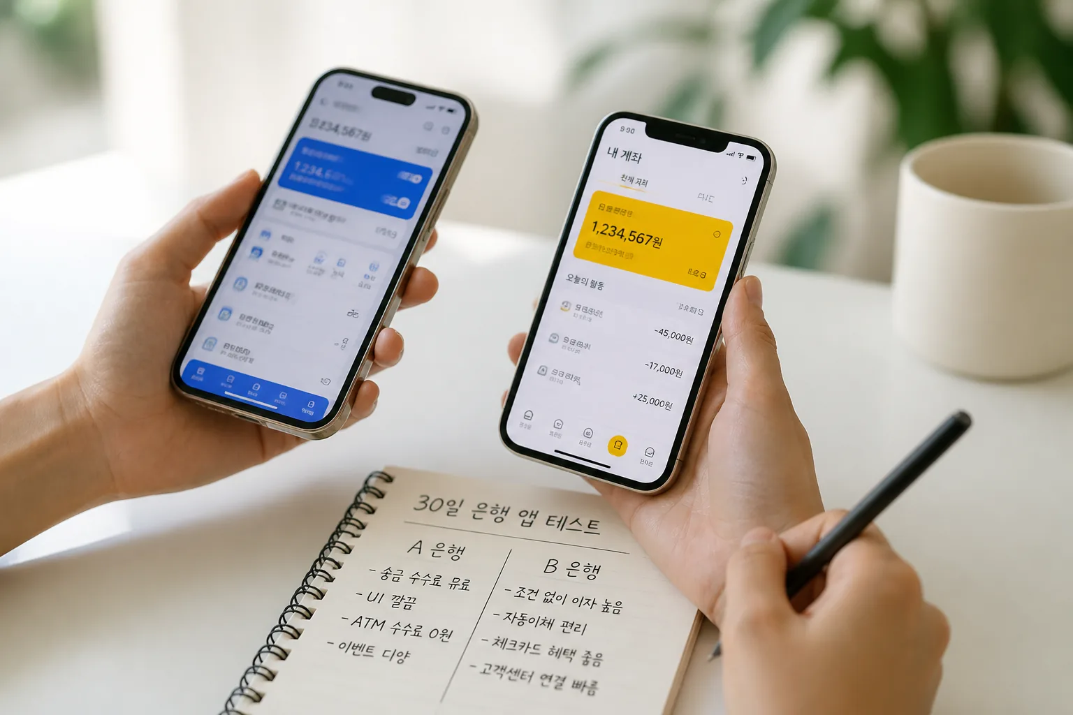 인터넷은행 30일 테스트 사용 장면