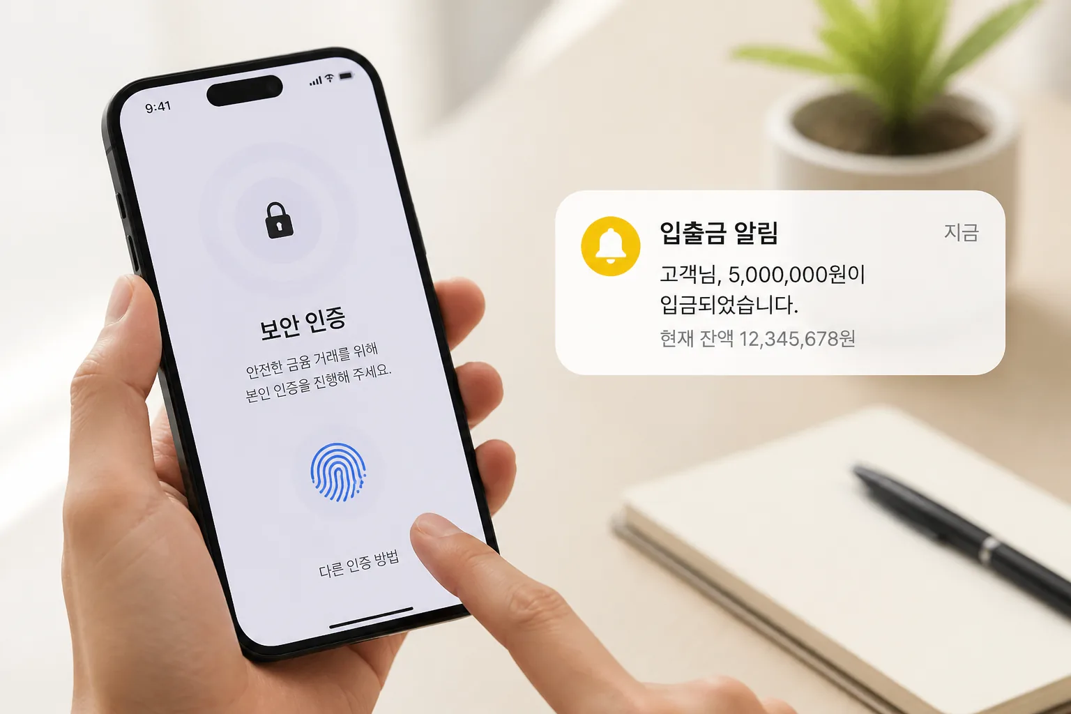 인터넷은행 보안 인증 장면
