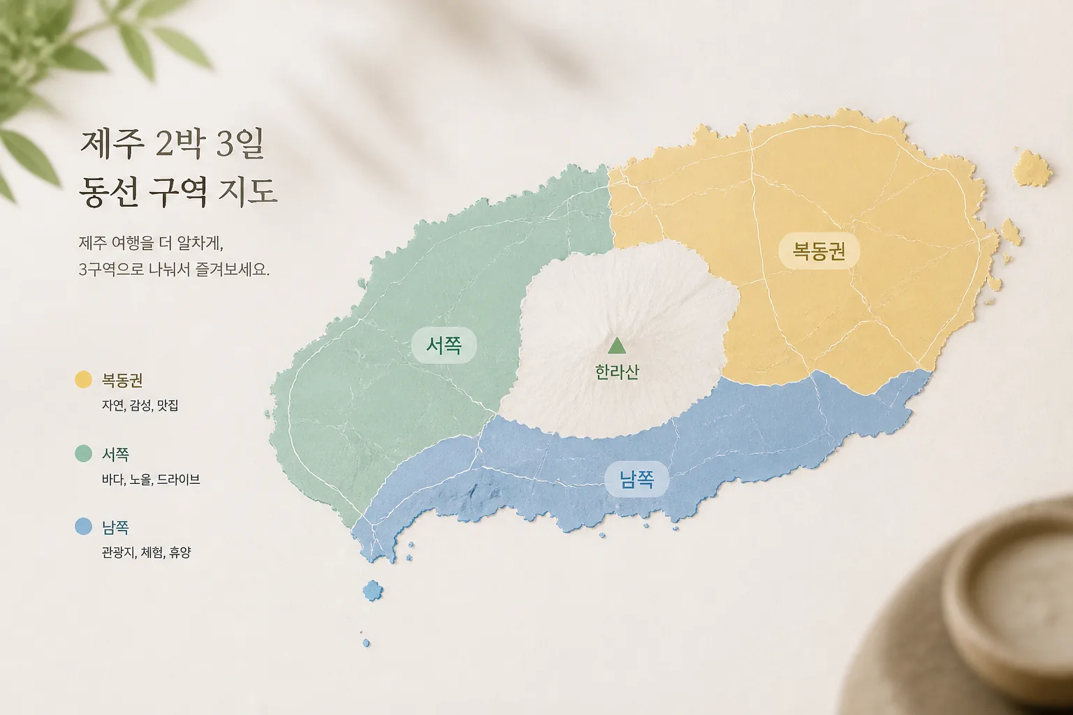 제주 2박3일 동선 구역 지도