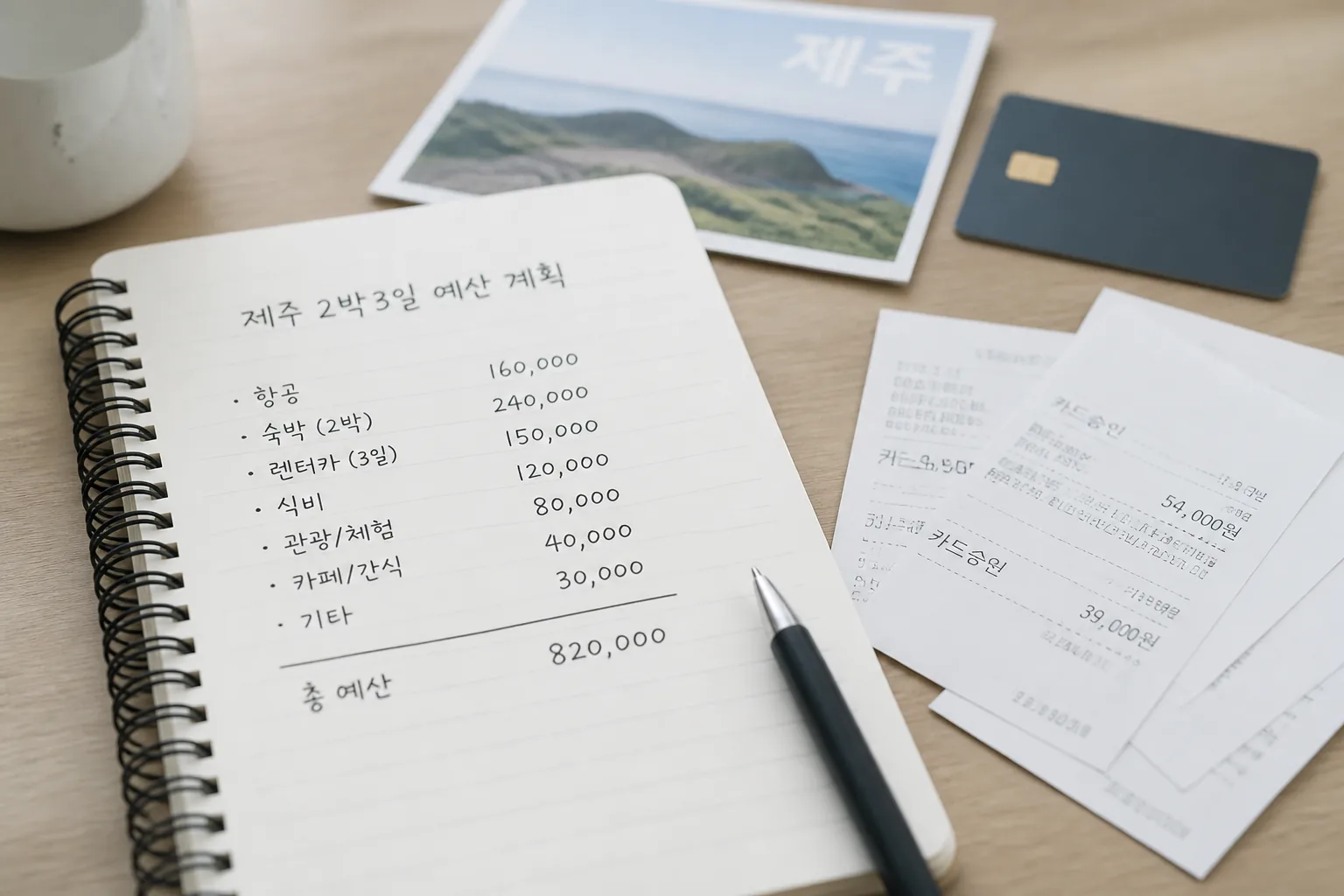 제주 2박3일 예산 계획 장면
