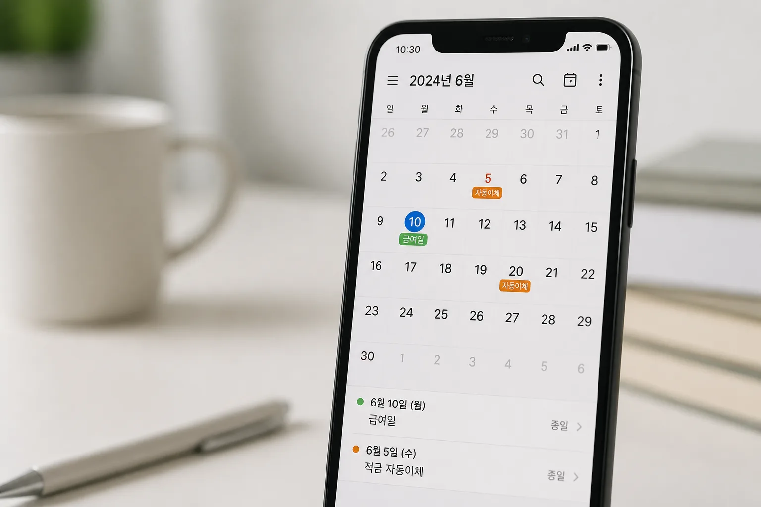 적금 우대조건 관리 일정표