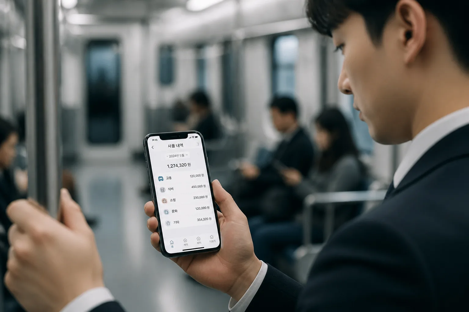 직장인 카드 사용 내역 확인 화면