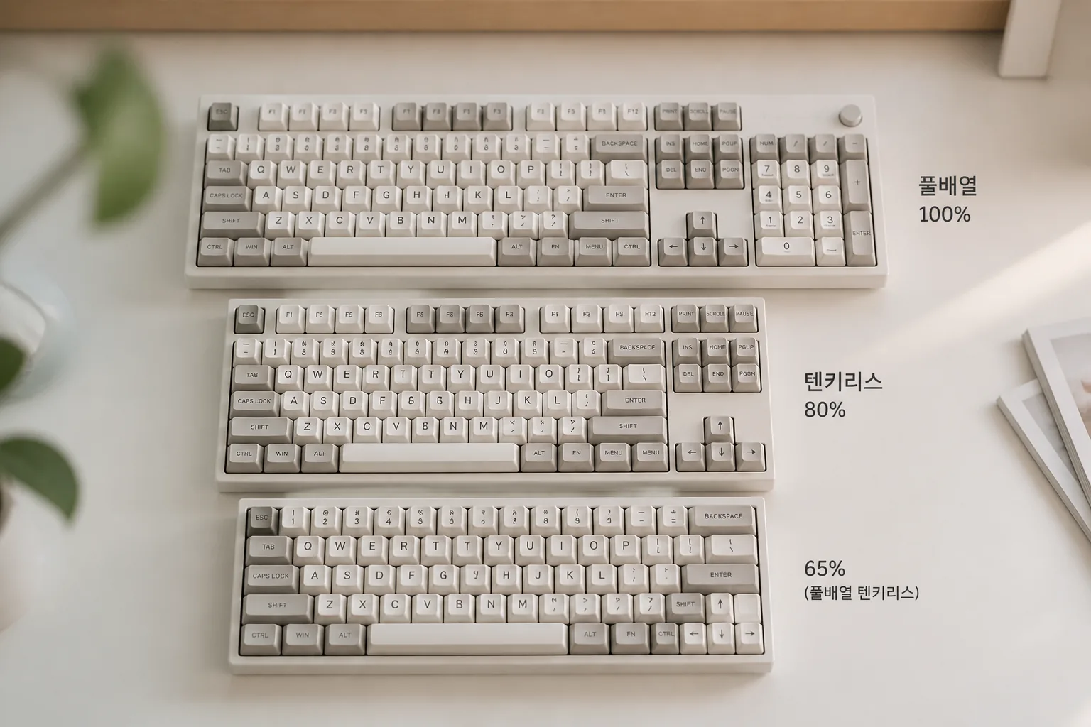키보드 배열 크기 비교