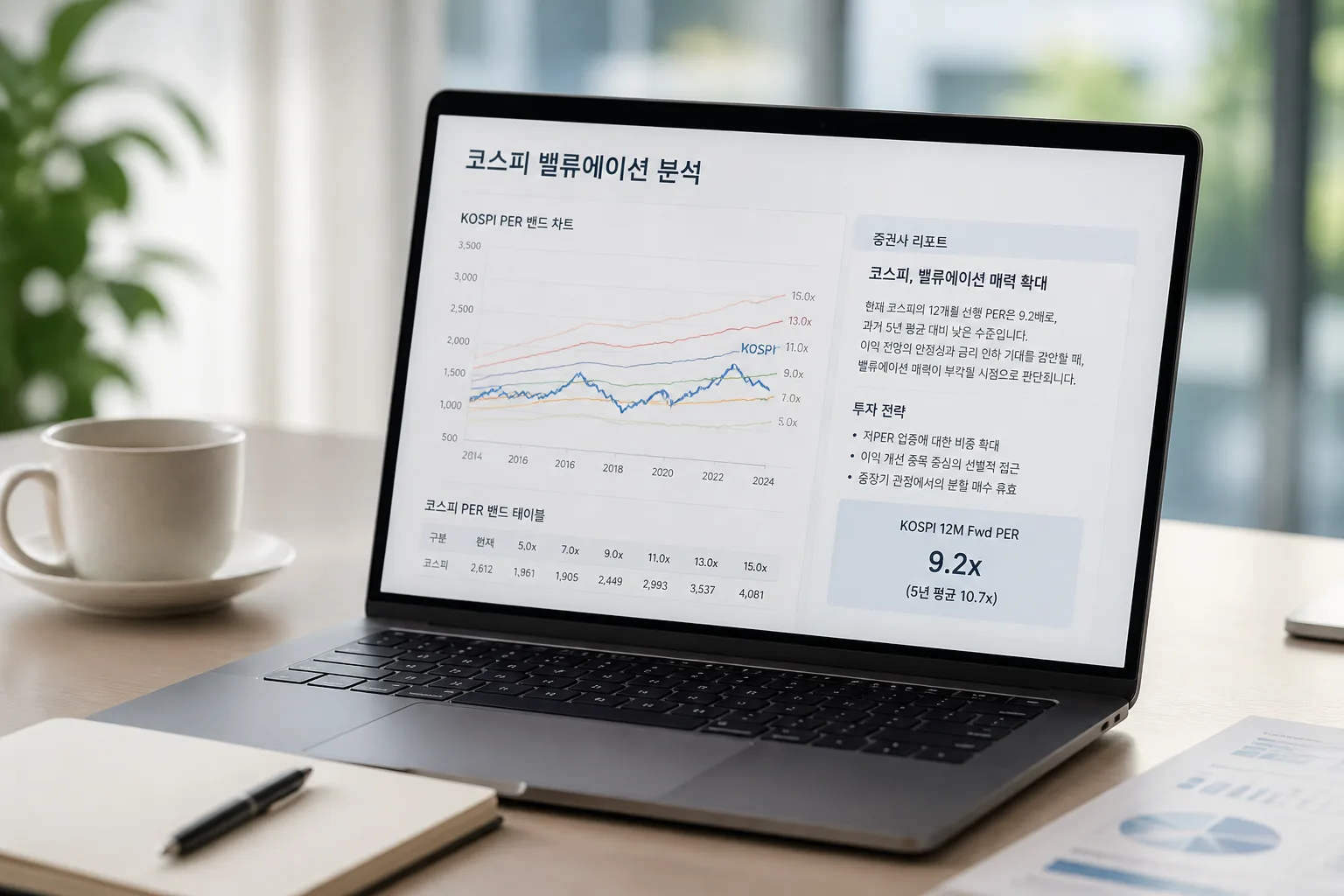 코스피 밸류에이션 분석 화면