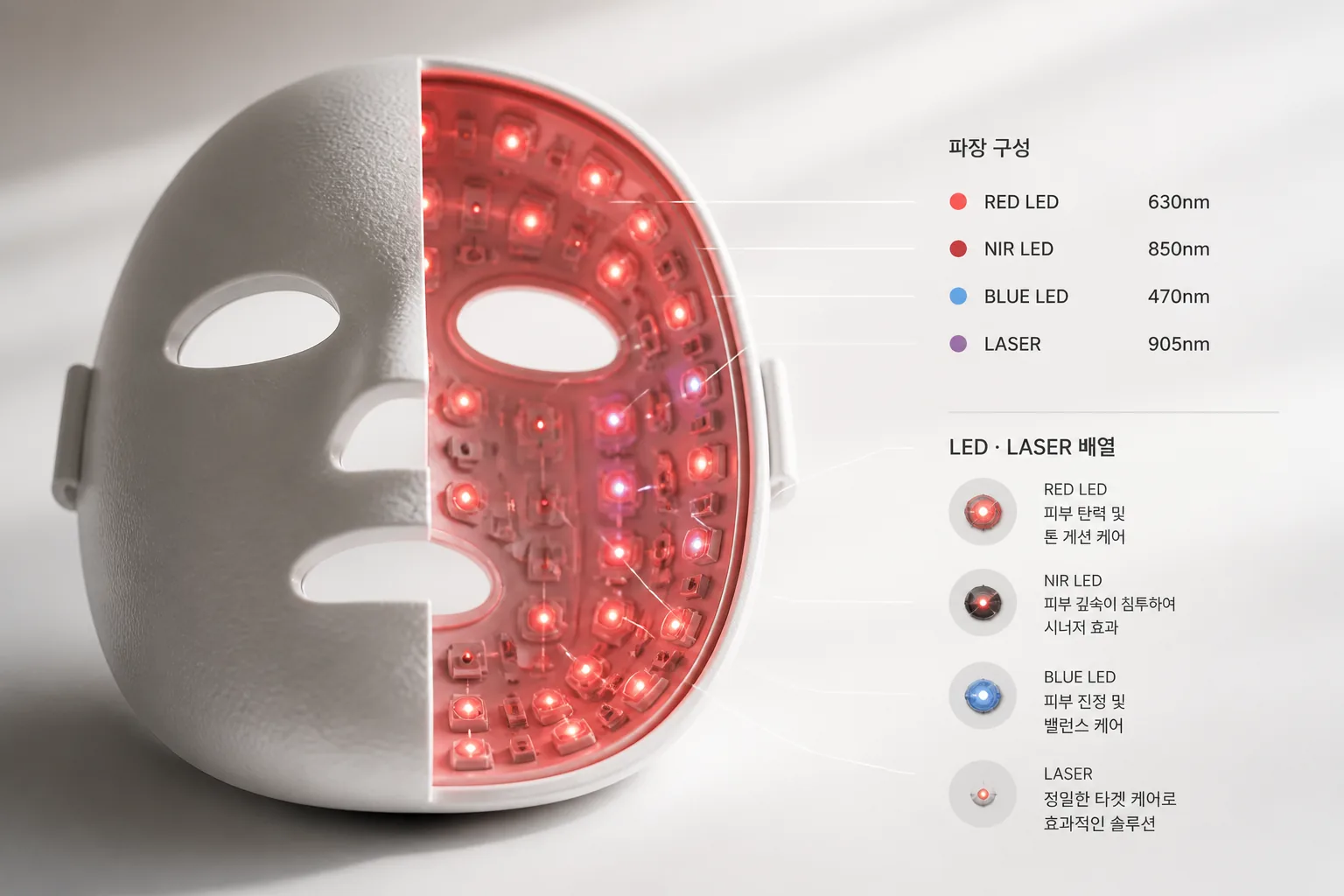 LED와 레이저 구성 설명 이미지