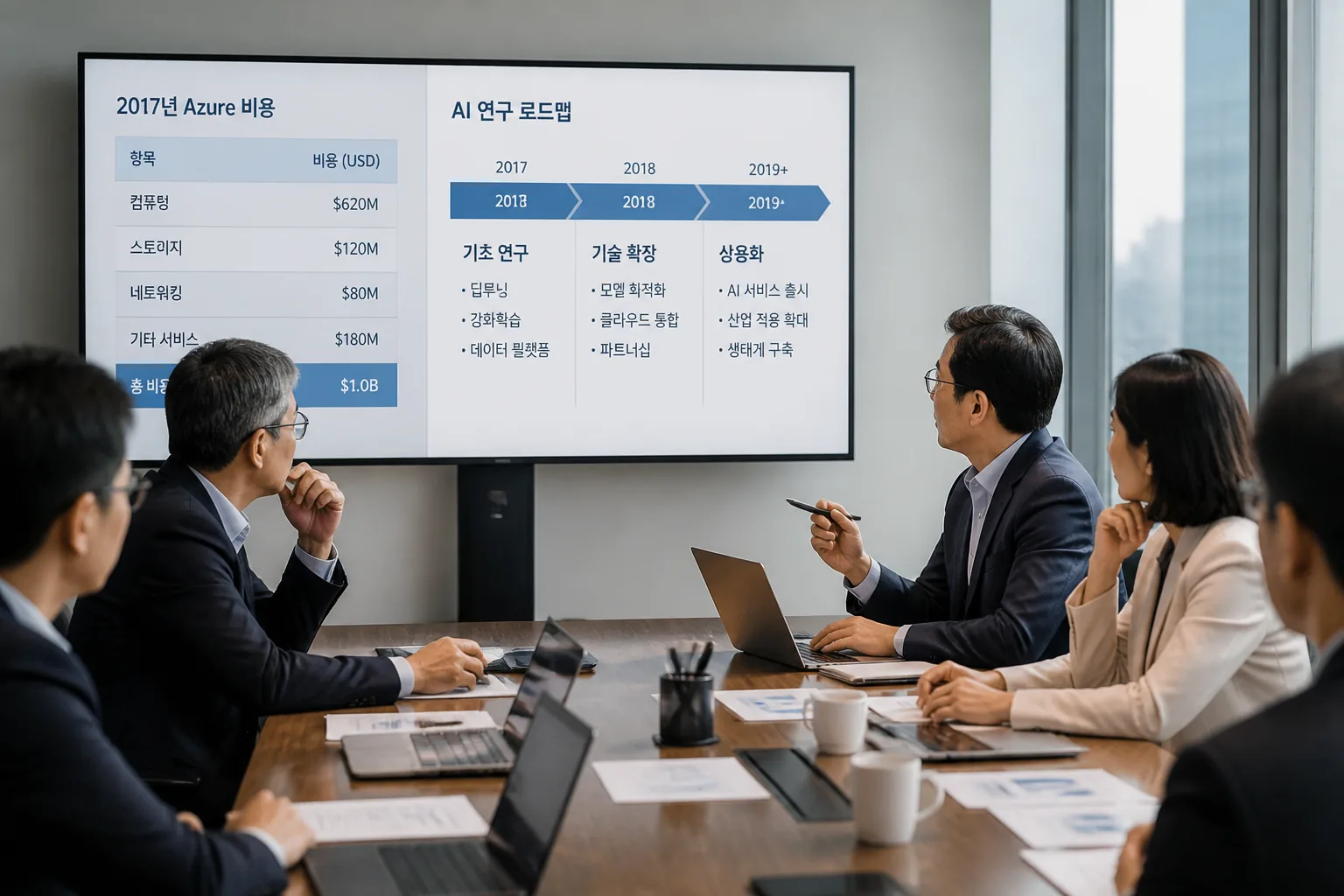 마이크로소프트 AI 투자 검토 회의