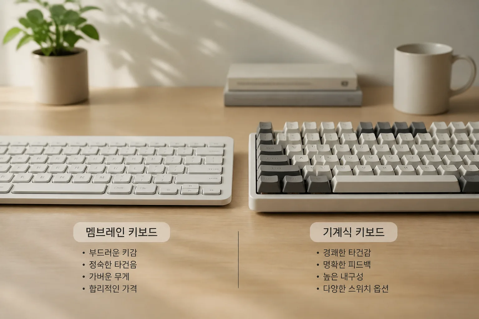 멤브레인과 기계식 키보드 비교