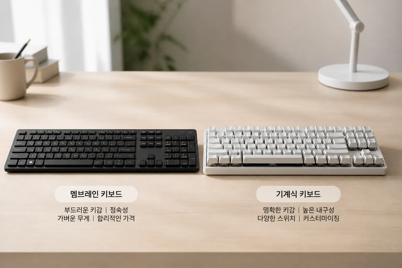 멤브레인과 기계식 키보드 비교