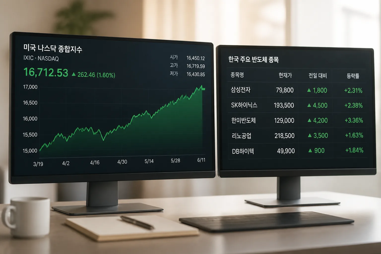 미국 기술주와 한국 반도체 연동 흐름
