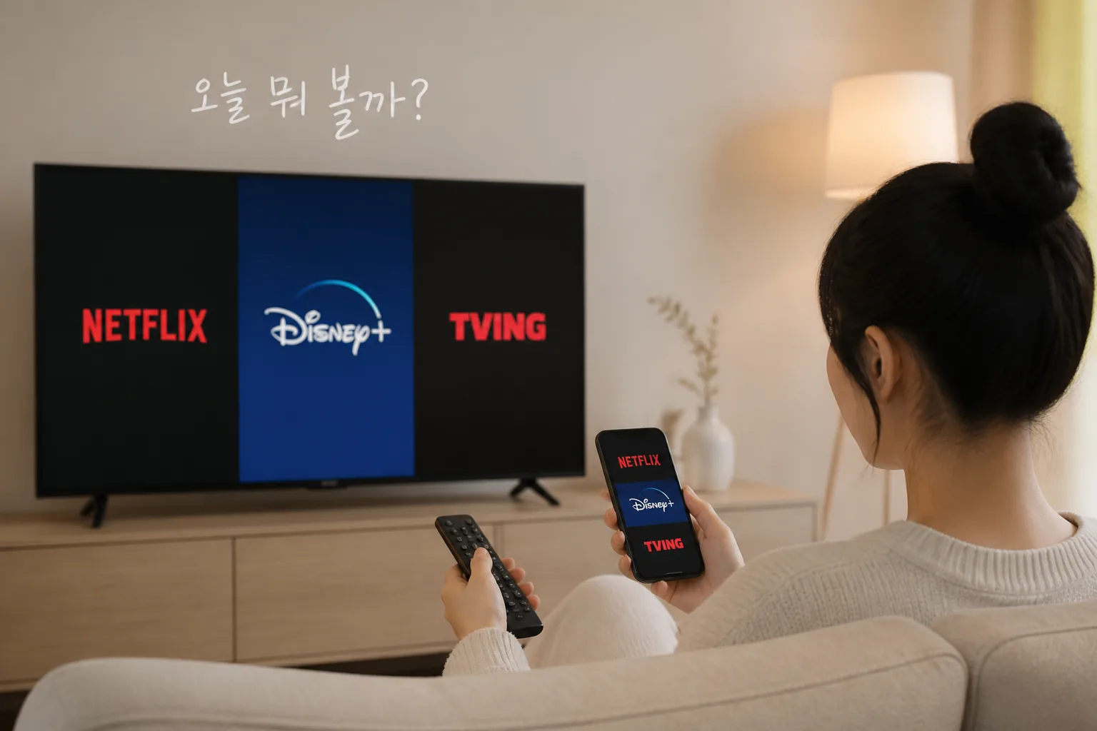 넷플릭스 디즈니 티빙 선택 고민 장면